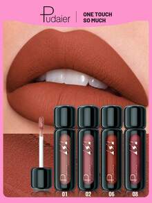 Pudaier 4PCS Waterproof Lip Mousse – Smudge-Proof, Non-Sticky Lip Gloss, Cup-Proof, Long-Lasting, Easy To Apply, Matte Finish Lip Glaze - 4PCS SET - View 10