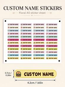 Custom Food Name Stickers, Personalized Label Set, Cute Cartoon Pen Stickers, Customizable Gift Labels, Customizable Planner Decoration, Birthday Gift, Personalized Stickers, Name Stickers, Gift For Family And Friends - Style B - View 6