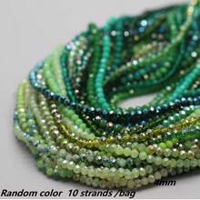 Random 10 Strands Green Color Glass Beads For Jewelry Making DIY Accessories - Green Tones, 10 Pieces - View 5