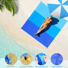 Portable Folding Beach Mat/Picnic Blanket/Outdoor Mat – Lightweight, Waterproof, Moisture-Proof And Sand-Proof, Suitable For Camping, Picnic, Travel And Beach, Includes Storage Bag - C - View 7