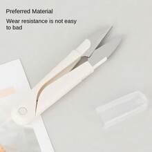 U-Shaped Round Head Spring Sewing Hand-Made Small Scissors Household Portable Stainless Steel Thread Repair Scissors - A - View 5