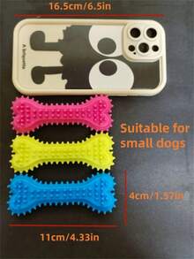 3pcs/1pc (Suitable For Small Dogs) Dog Chew Toy, Bone Shaped Dog Chew Toy, Clean Teeth, Rubber Toothbrush Stick Chew Toy, Used For Training And Entertainment (Suitable For Small Dogs, Not Suitable For Large Dogs) - Multicolor - View 8