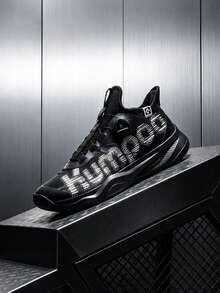 KUMPOO Professional Training Shoes Men'S Low Top Rotating Button/Anti-Slip & Shock Absorption/Lightweight And Breathable Badminton Match Sports Shoes/KH-G826S - Black - View 2