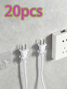 免鑽孔插頭掛鉤黏貼式插座固定器,適用於家用電器、充電頭與電源線,廚房小工具 - 均碼 - 查看 18