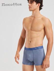 Norcotton 1pc Bagged Boys' Denim Pattern Solid Color Elastic Waist Boxer Briefs - Blue - View 1