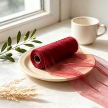 1 Rolle Tüll Hochzeits-Hintergrund, mehrere Längenoptionen, geeignet für DIY Brautparty, Geburtstag, Halloween und Weihnachtsdekoration, perfektes Valentinstag- und Brautgeschenk, Hochzeitsbogen Hängestoff, Veranstaltungsdekoration, minimalistisches Design, hochwertiges handgefertigtes Netzmaterial, geeignet für DIY Tutu, Geschenk-Schleifen, Hochzeitsfeier Dekoration - Rotwein - Übersicht 8