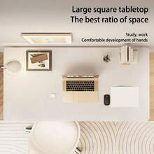 Modern Gaming Computer Desk, Simple Style Home Office Writing Table, Study Corner PC Work Desk For Bedroom - White - View 4