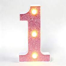 1個16cm/6.3英吋玫瑰粉LED發光字母燈，電池供電家居裝飾字母燈，適用於婚禮求婚、生日派對裝飾、週年紀念裝飾、臥室桌面字母燈及房間牆面裝飾字母 - 深粉紅色 - 查看 31