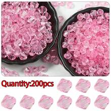 200-300顆 6/8mm 彩色透明雙尖塑膠散珠，DIY珠寶製作配件，適用於項鍊與手鍊 - 塑膠 - 查看 26