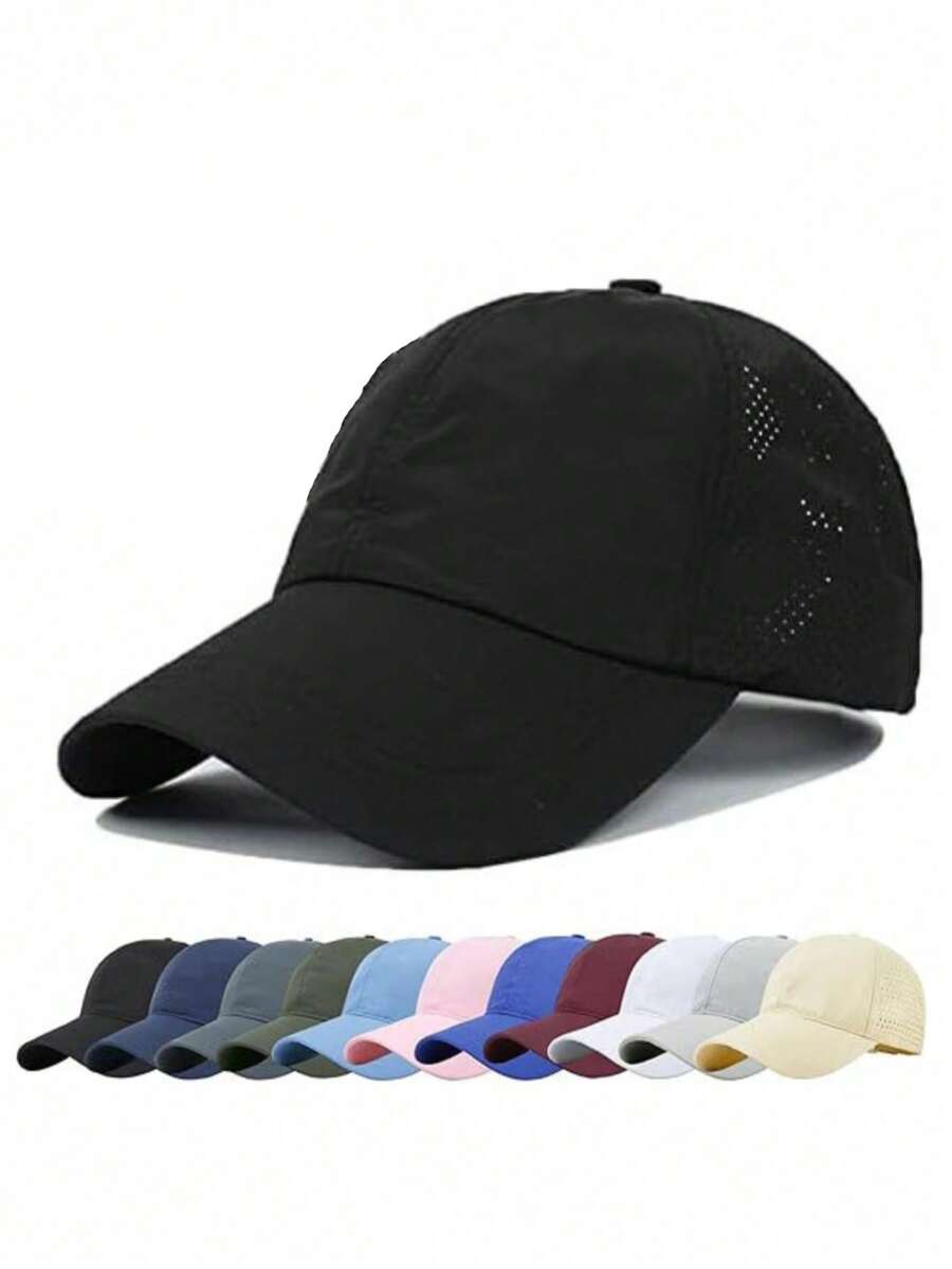 4/3/2/1 قطعة قبعة بيسبول نسائية بحزام متقاطع وفتحة ذيل حصان، قابلة للتعديل وسريعة الجفاف، قبعة رياضية بحماية من الأشعة فوق البنفسجية، للجري والجولف والصيد - متعدد الألوان - مشاهدة 1