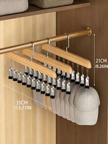 8-Cap Capacity Hat Storage Rack, Multi-Function Hat Stand With Hooks For Storing Hats, Ties, Belts, Scarves, Wall-Mounted Hat Display Rack, Towel Storage Rack, Portable Travel Hanging Rack, Suitable For Home, School, Hotel - Multicolor - View 7
