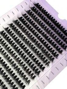 0.05mm Fine Hot Melt Cluster False Eyelashes 9-16mm Mixed Length Faux Mink Hair Eyelash Extensions 3D Russian Volume Single Cluster False Eyelashes Black Makeup Eyelashes Purple Box - D - View 3