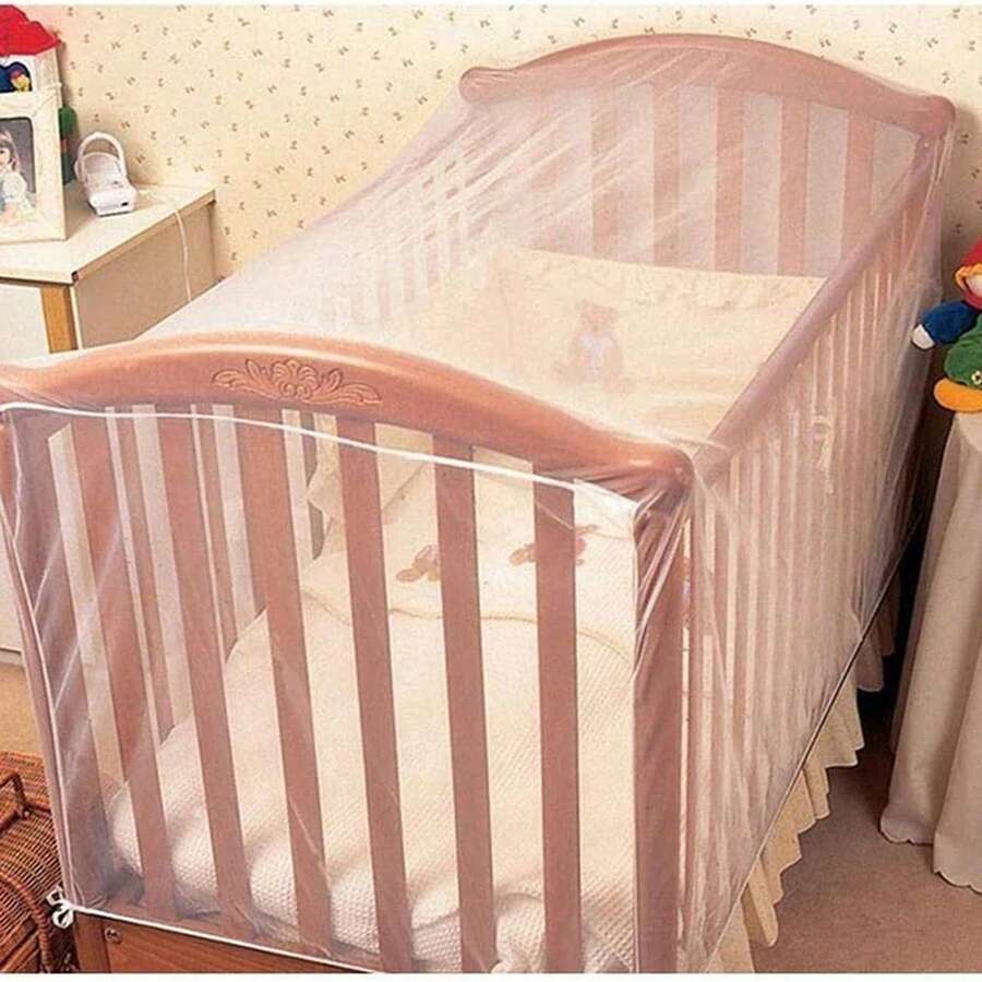 Mosquitera para cuna de bebé, cubierta antimosquitos de verano para bebé, universal, plegable, transpirable, 135x60x90CM - Blanco - Ver 1