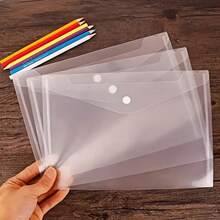 1/10/20pcs A5 Transparent Folders With Snap Closure - Waterproof Document Bags, Travel Storage, School Subject Organization, Homework & Meeting Folders, Secure Storage For Important Documents, Multi-Purpose - Multiple Styles - View 2