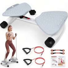 Adjustable Waist Twisting Board & 330LBS Capacity Ab Trainer, Silent Home Gym Equipment For Core/Waist Exercise, Unisex Fitness Twist Machines - Grey - View 13
