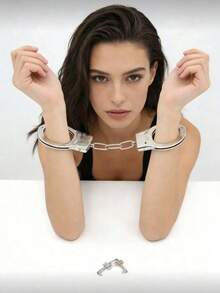 1pc Iron Handcuffs With Inner Diameter Less Than 5cm, Accessory, Makeup/Costume Prop - Silver - View 3