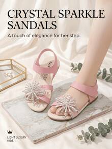 Water Drop Fireworks Girl Sandals, Summer Style, Hook And Loop Design, Pairs Well With Princess Dress To Enhance The Atmosphere - Pink - View 4