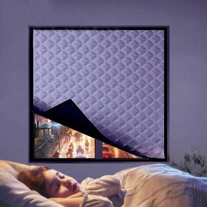 Winter Thermal Insulated Curtains, Heat Insulation Windproof Sealed Window, Cold Protection Heat Insulation, Sunshade, Soundproof, Thick Windproof Warm, Block Cold Air, Keep Cool In Summer, Suitable For RV, Dorm, Room, Office