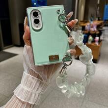 1pc Solid Color Leather Texture Bracelet Lightweight Shockproof Anti-Slip Smart Phone Case Fashionable Phone Cover Foldable Phone Case Compatible With Samsung Galaxy Fold8 Galaxy Fold7 Galaxy Fold6 Galaxy Fold5 - Multicolor - View 6