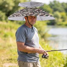 77cm Double-Layer Head-Mounted Umbrella Hat, Hands-Free, Windproof, Sun-Proof, Rain-Proof, Wearable Sunshade Hat, Suitable For Fishing, Gardening, Farming, Beach, Outdoor Work, Camping, And Hiking - Umbrella Hat - View 8