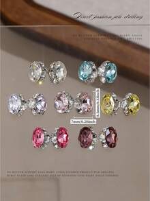 4Pcs Flashing K9 Rhinestone Nail Art Decor, Bottomless Crystal Ball Style, Clear White Pigeon Egg Diamond - Multicolor - View 5