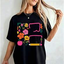 Retro, Hampton Social Club, 100% Cotton, Oversized, Soft Breathable, Casual Crewneck, Short Sleeve Top, Summer Vibes, Streetwear, Aesthetic - 黑色 - 查看 7