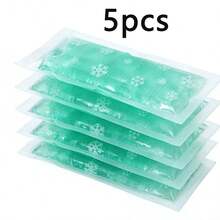 5pcs/10pcs Insulin Refrigerated Cold Compress Bag, Transparent Snowflake Pattern, Reusable, Suitable For Various Refrigerators/Freezers/Bags, Portable Inside And Outside The Room - Mint Green - View 4