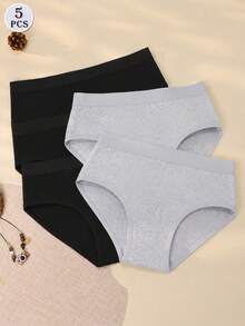 5pcs/Set Women's Pure Cotton Panties, High Quality Soft Breathable Underwear Triangle Briefs - Multicolor - View 7
