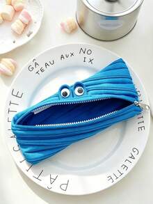 4/1pc Creative Funny Zipper Pencil Case, Student Pencil Pouch, Cute Niche Style, Stationery Storage Box, Little Monster Pencil Case - Multiple Styles - View 17