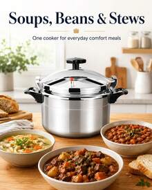 11qt Stainless Steel Pressure Cooker Large Capacity Pot For Family Meals Induction Gas Stove Compatible Silver - View 6