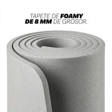 MUUK 1 pieza Tapete de yoga antideslizante de 150x60 cm con 8 mm de grosor|Correa de Transporte, Resistente y Cómoda | Ideal para Ejercicio en Casa, Gimnasio, Parque, Viajes, Meditación y Estiramientos - Gris Claro - Ver 6