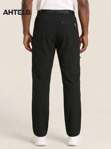 AHTELB Men's Summer Multi-Pocket Stretch Quick-Dry Hiking Pants, Pocket Black Sports - Black - View 2