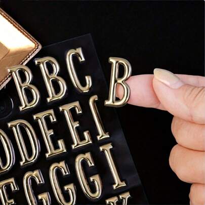 New Creative 3D Gold Foil Letter Stickers, 3 Sheets Reusable Self-Adhesive 3D Bubble Stickers, Including Uppercase And Lowercase Letters, Numbers 0-9, Stars, Hearts, Dollar Signs And Other Symbols, Made Of Elegant Shiny Luxury Gold Foil PVC Foam Material, Suitable For DIY Crafts, Scrapbooking, Journals, Notebooks, Wedding Decorations And More.