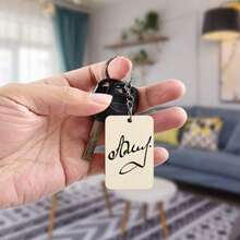 50pcs Unfinished Blank Rectangular Wooden Keychain Set, Raw Wood Pieces With Key Rings And Jute Rope, Suitable For Making Home Calendar, Birthday Decoration Board Labels, Holiday Decoration Supplies, Jewelry Making Key Rings - Multicolor - View 2