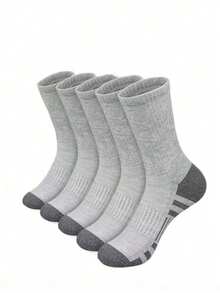 1/5/10/20 Pairs Men's Mid-Calf Socks, Moisture-Wicking, Breathable, Fashionable, Comfortable, Soft, Business & Sports - Multicolor - View 9