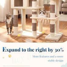 Cat Tree, 72.8" Tower With Sisal Scratching Posts, Extended Base, 5 Plush Platforms, Large Condo, 2 Spacious Hammocks, Tall Furniture For Multiple Adult Cats, Beige And Brown MPJ074MJ - Beige and Brown - View 3