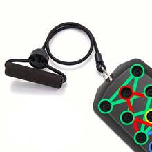 5pcs Multi-Function Push-Up Board Fitness Set With Resistance Band, Jump Rope And Training Handles, Home Gym Chest, Arm And Core Strength Training Equipment, Durable PP Material - Multi-Function Home Fitness Equipment, Chest Trainer, Strength Training Device, Black, Fitness Accessories, Christmas Gift - Multicolor - View 8