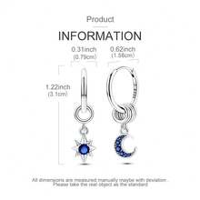 Vectoflux 1 Pair S925 Sterling Silver High Quality Low Hypoallergenic Women's Earrings Strawberry Skull Hand Heart Star Moon Hoop Earrings Wedding Party Gathering Jewelry Gift Suitable For Birthday Party Holiday Couple Gift - Multicolor - View 5