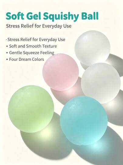 1pc Coconut Oil Squishy Blue Maltose Stress Relief Toy Ball, Moldable, Non-Rebounding, Soft Touch