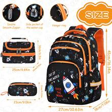 3pcs Men's Highly Attractive Backpack, Handbag And Portable Storage Bag Set, With Rocket Pattern, With Trolley Sleeve, Multi-Pocket Large Capacity Backpack, Suitable For Campus, Travel, Camping, Holiday Gifts. - Three-piece Set - View 2