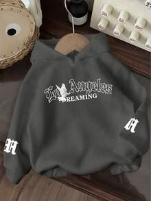 Sweatshirt Pullover Motif Lucu untuk Anak Laki-Laki Remaja, Sweatshirt Pullover Hangat & Nyaman dengan Lapisan Termal untuk Musim Gugur/Dingin - Dark Grey - View 3
