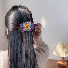 4pcs Diamond Art Painting Kit - DIY Mandala Flower Hair Clip Set, Special Shape Diamond Art Craft Kit, Colorful Floral Mosaic Handmade Crafts, Suitable For Festivals, Daily Wear And Parties - View 3