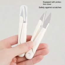 U-Shaped Round Head Spring Sewing Hand-Made Small Scissors Household Portable Stainless Steel Thread Repair Scissors - A - View 3