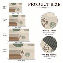 1pc Modern Minimalist Geometric Pattern Diatomaceous Earth Kitchen Drain Mat, Quick-Drying Absorbent Non-Slip Coffee Machine Mat & Dish Drying Mat, Suitable For Kitchen Countertop And Home Decor - Multicolor - View 4