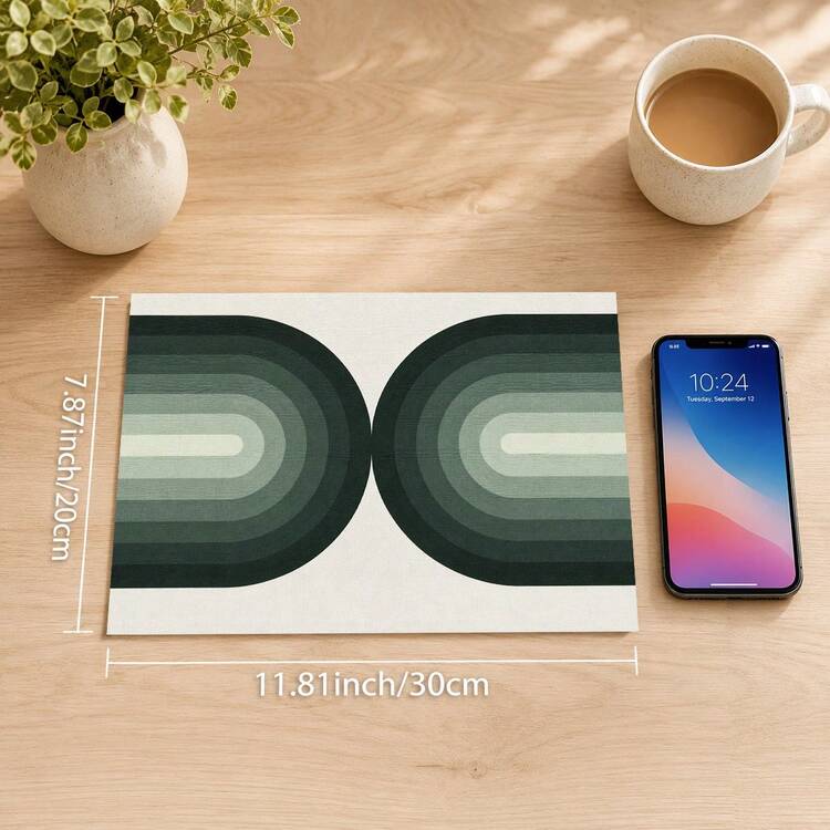 1pc Modern Minimalist Geometric Pattern Diatomaceous Earth Kitchen Drain Mat, Fast-Absorbing Quick-Dry Non-Slip Coffee Machine Mat And Dish Drying Mat, Suitable For Kitchen Countertop And Home Decor - Multicolor - View 12