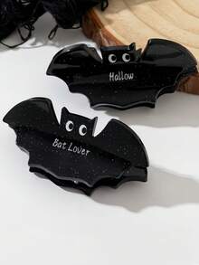 1/2pcs Customized Halloween Bat Hair Claw Clip, Personalized Dark Party Halloween Bat Hair Claw - Multicolor - View 3