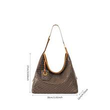 Grande borsa hobo con motivo a monogramma, tracolla regolabile – versatile come borsa a mano, a spalla o a tracolla. - piccolo - Visualizzare 4