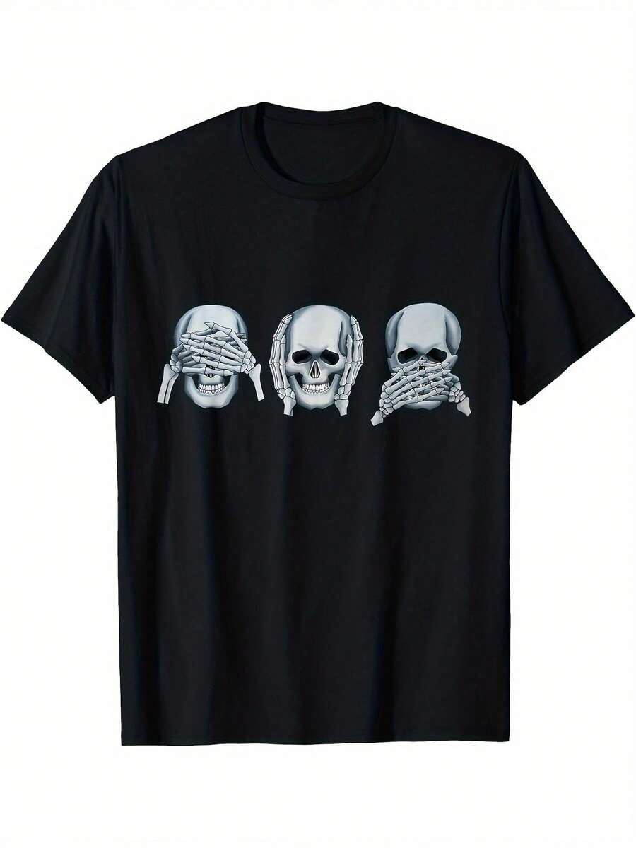Men T-Shirts - 黑色 - 查看 1