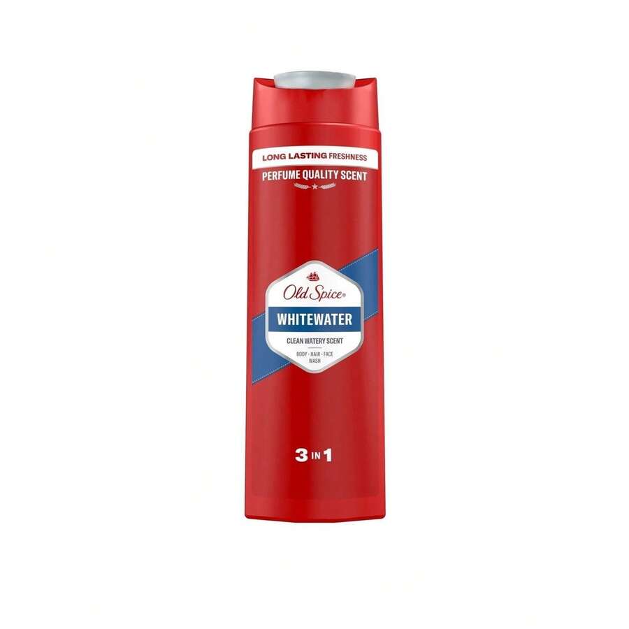 Old Spice أولد سبايس وايت ووتر جل الاستحمام 3 في 1 سعة 400 مل - منتج تنظيف 3 في 1، برائحة منعشة - Sandalwood - مشاهدة 1