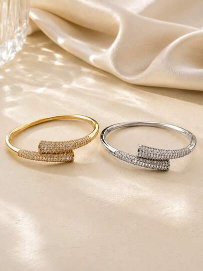 1 Lady Bracelet, Fashionably Elegant Zirconia-Inlaid Bracelet, Premium Light Luxury Minimalist And Elegant Versatile Accessory